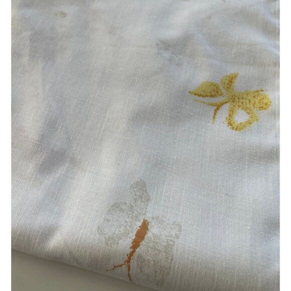 Vintage 70s flat sheet, peach, blue, yellow floral pastel full/double size bed - Picture 6 of 8